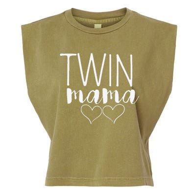 Womens Twin Mama Pregnancy Annoucement Costume Twin Mom Mothers Day Garment-Dyed Women's Muscle Tee