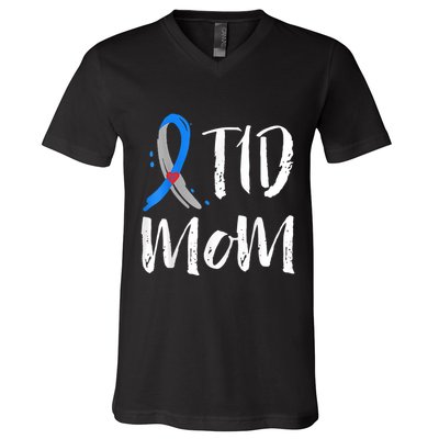 Wo T1D Mom Shirt Type 1 Diabetes Awareness V-Neck T-Shirt