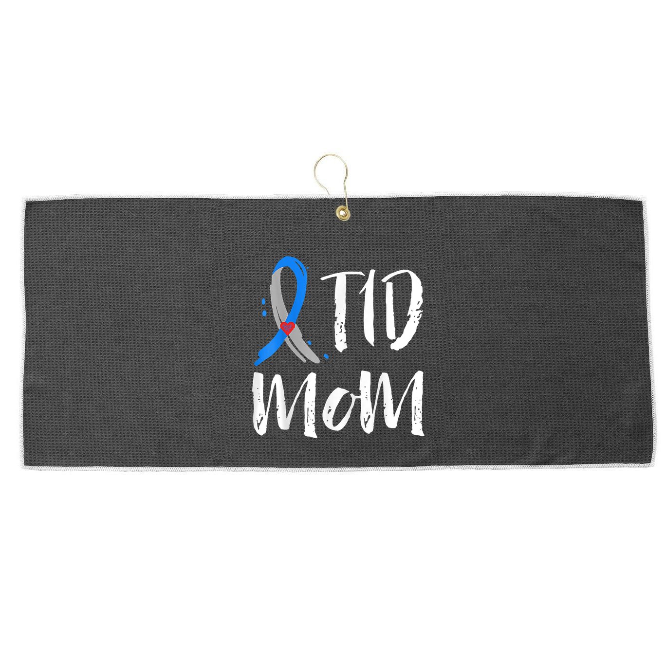 Wo T1D Mom Shirt Type 1 Diabetes Awareness Large Microfiber Waffle Golf Towel