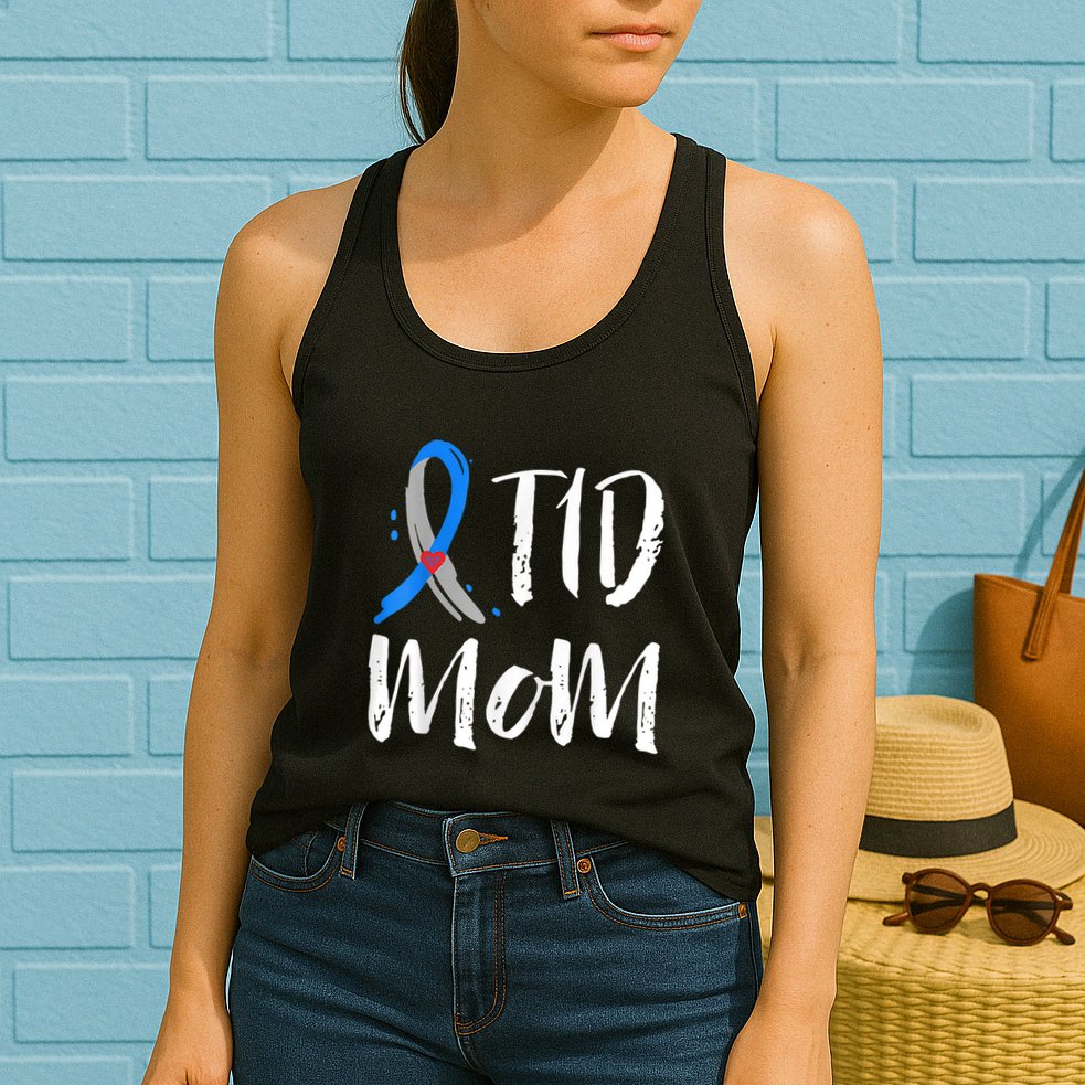 Wo T1D Mom Shirt Type 1 Diabetes Awareness Womens Tank Top