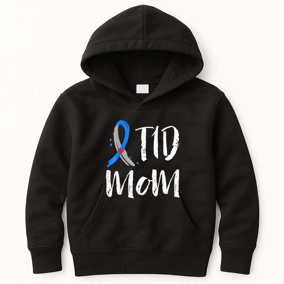 Wo T1D Mom Shirt Type 1 Diabetes Awareness Kids Hoodie