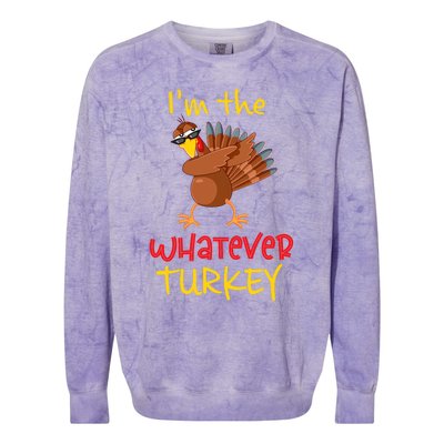 Whatever Turkey Matching Family Group Thanksgiving Party Colorblast Crewneck Sweatshirt