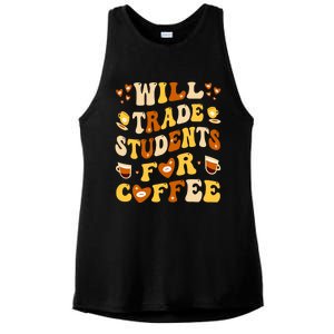 Will Trade My Students For Coffee Teacher ValentineS Day Ladies PosiCharge Tri-Blend Wicking Tank