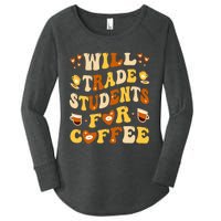 Will Trade My Students For Coffee Teacher ValentineS Day Women's Perfect Tri Tunic Long Sleeve Shirt