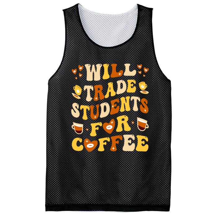 Will Trade My Students For Coffee Teacher ValentineS Day Mesh Reversible Basketball Jersey Tank