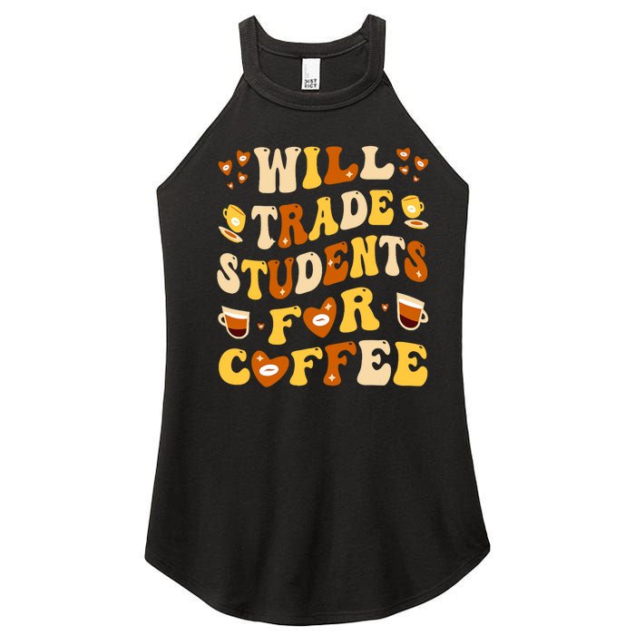 Will Trade My Students For Coffee Teacher ValentineS Day Women's Perfect Tri Rocker Tank