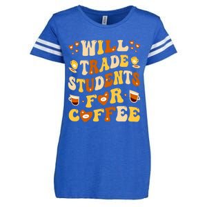 Will Trade My Students For Coffee Teacher ValentineS Day Enza Ladies Jersey Football T-Shirt