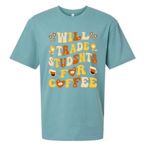 Will Trade My Students For Coffee Teacher ValentineS Day Sueded Cloud Jersey T-Shirt