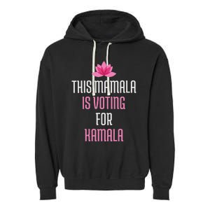 Wo This Mamala Is Voting For Kamala Harris 2024 Lotus Flower Garment-Dyed Fleece Hoodie