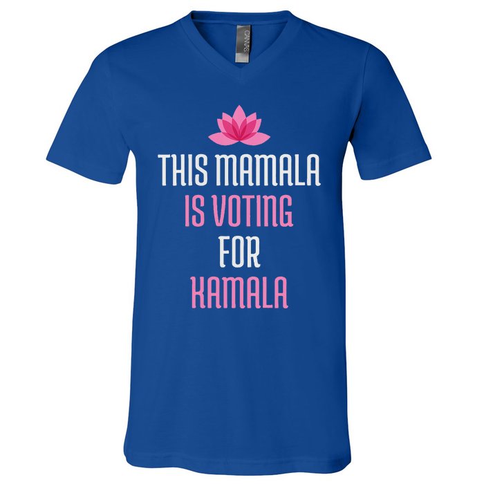 Wo This Mamala Is Voting For Kamala Harris 2024 Lotus Flower V-Neck T-Shirt