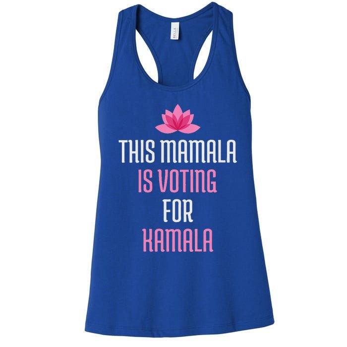 Wo This Mamala Is Voting For Kamala Harris 2024 Lotus Flower Women's Racerback Tank