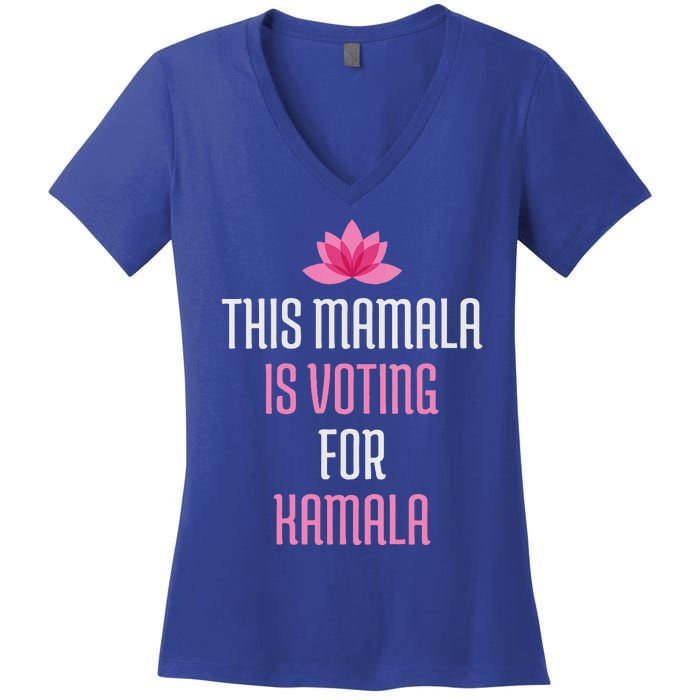 Wo This Mamala Is Voting For Kamala Harris 2024 Lotus Flower Women's V-Neck T-Shirt