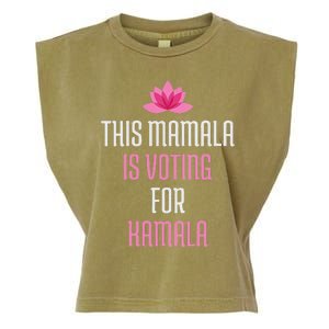 Wo This Mamala Is Voting For Kamala Harris 2024 Lotus Flower Garment-Dyed Women's Muscle Tee