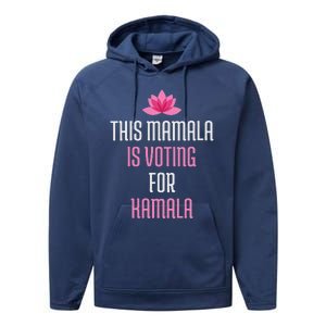 Wo This Mamala Is Voting For Kamala Harris 2024 Lotus Flower Performance Fleece Hoodie