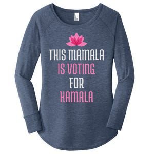 Wo This Mamala Is Voting For Kamala Harris 2024 Lotus Flower Women's Perfect Tri Tunic Long Sleeve Shirt