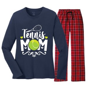 Womens Tennis Mom Women's Long Sleeve Flannel Pajama Set 