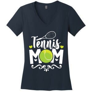 Womens Tennis Mom Women's V-Neck T-Shirt