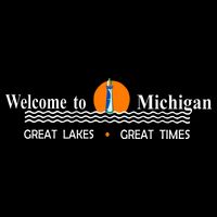 Welcome To Michigan Logo Great Lakes Great Times Doggie Tank