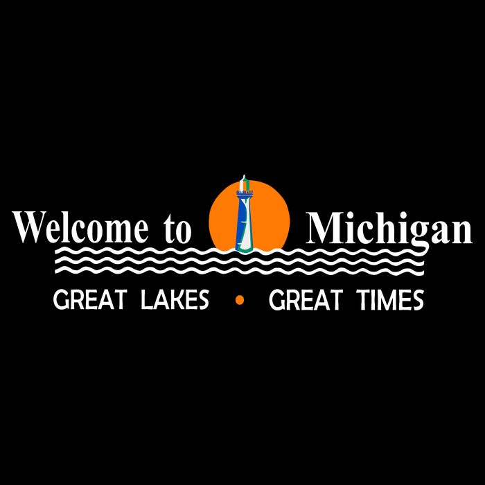 Welcome To Michigan Logo Great Lakes Great Times Doggie Tank