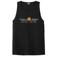 Welcome To Michigan Logo Great Lakes Great Times PosiCharge Competitor Tank