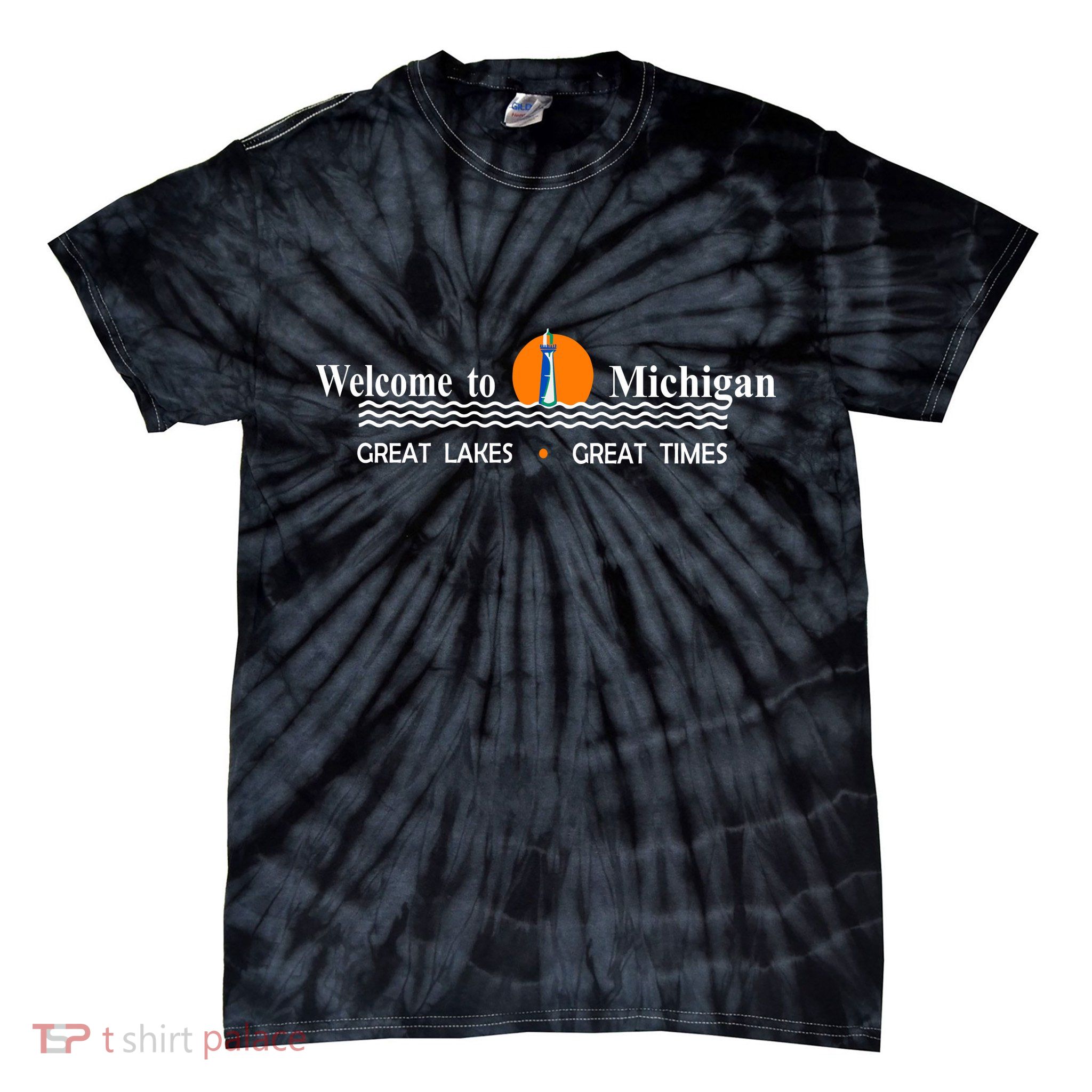Welcome To Michigan Logo Great Lakes Great Times Tie-Dye T-Shirt