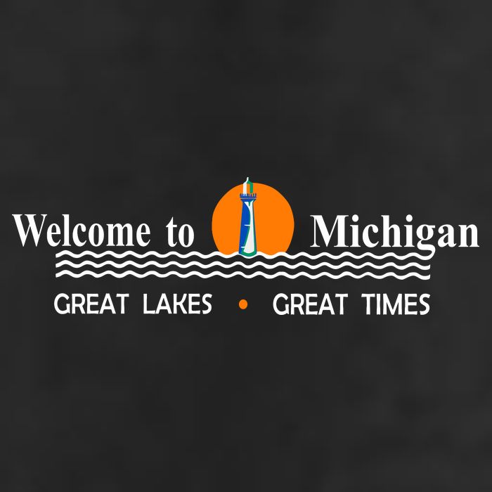 Welcome To Michigan Logo Great Lakes Great Times Trucker Hat