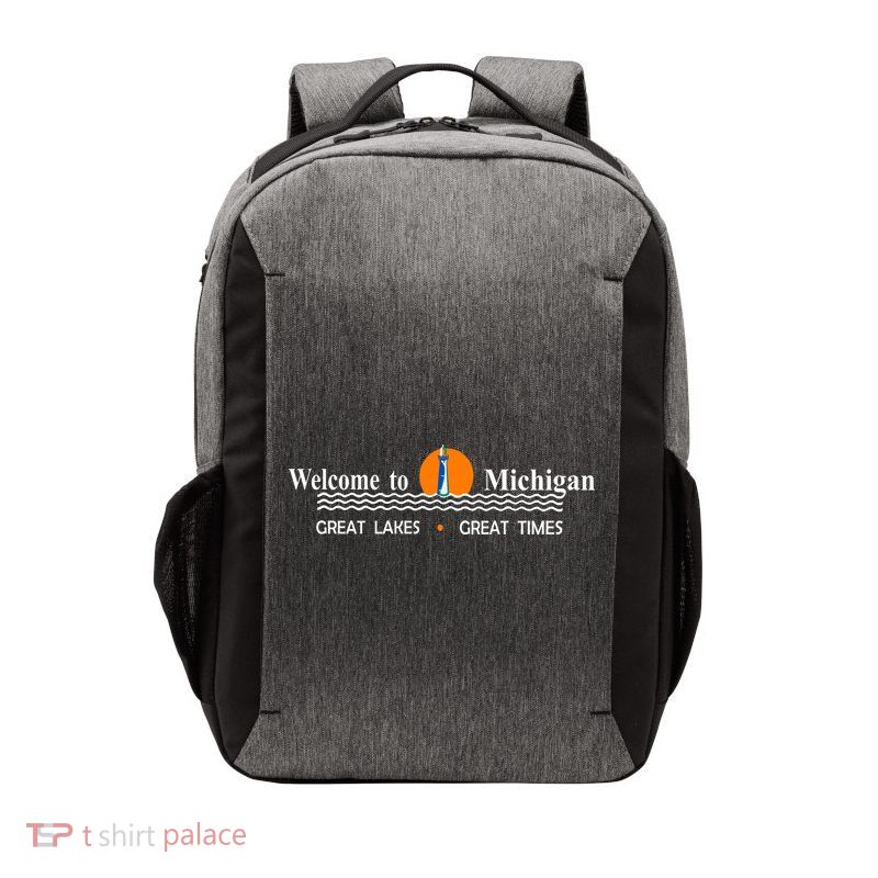 Welcome To Michigan Logo Great Lakes Great Times Vector Backpack