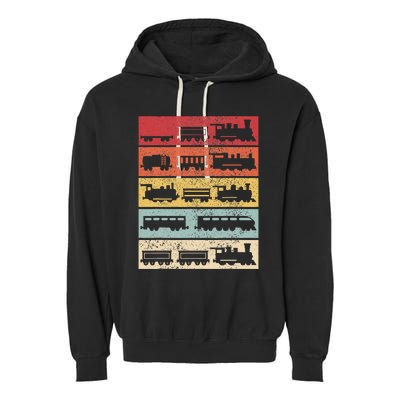 Wagon Train Model Train Conductor Train Lover Vintage Train Garment-Dyed Fleece Hoodie