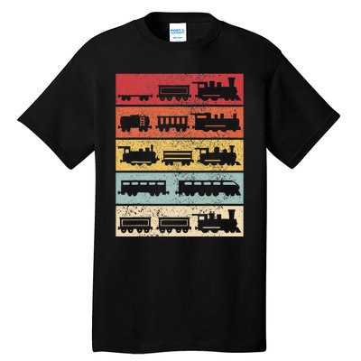 Wagon Train Model Train Conductor Train Lover Vintage Train Tall T-Shirt