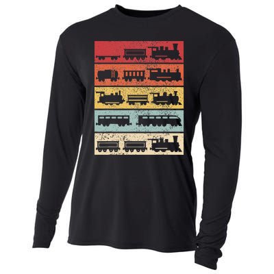 Wagon Train Model Train Conductor Train Lover Vintage Train Cooling Performance Long Sleeve Crew