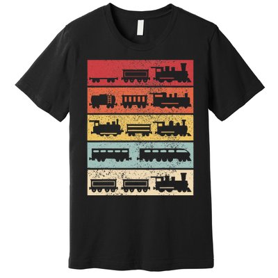 Wagon Train Model Train Conductor Train Lover Vintage Train Premium T-Shirt