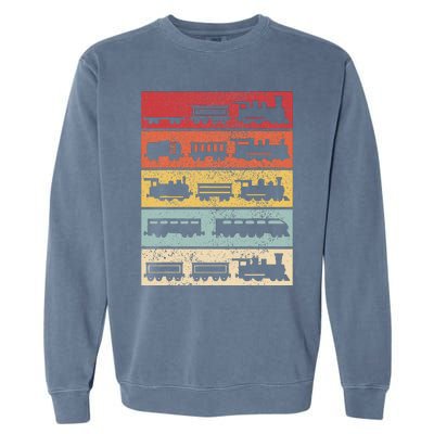 Wagon Train Model Train Conductor Train Lover Vintage Train Garment-Dyed Sweatshirt