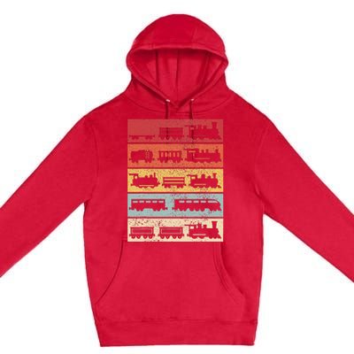 Wagon Train Model Train Conductor Train Lover Vintage Train Premium Pullover Hoodie