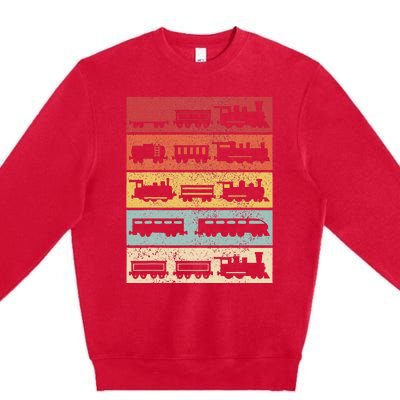 Wagon Train Model Train Conductor Train Lover Vintage Train Premium Crewneck Sweatshirt