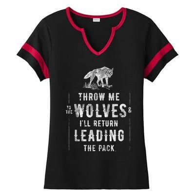 Wolf Throw Me To The Wolves Leadership Ladies Halftime Notch Neck Tee