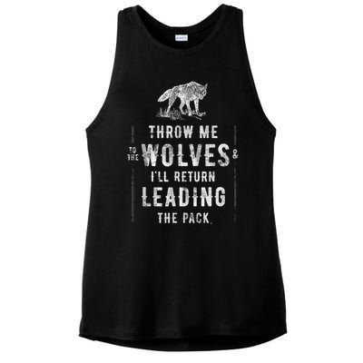 Wolf Throw Me To The Wolves Leadership Ladies PosiCharge Tri-Blend Wicking Tank