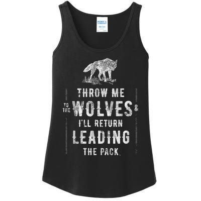 Wolf Throw Me To The Wolves Leadership Ladies Essential Tank