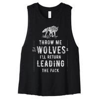 Wolf Throw Me To The Wolves Leadership Women's Racerback Cropped Tank