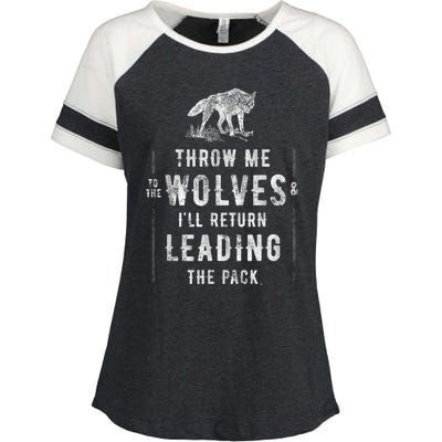 Wolf Throw Me To The Wolves Leadership Enza Ladies Jersey Colorblock Tee