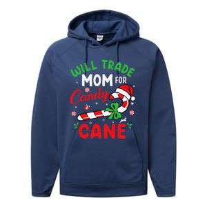 Will Trade Mom For Candy Cane Christmas Funny Performance Fleece Hoodie