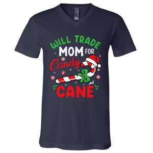 Will Trade Mom For Candy Cane Christmas Funny V-Neck T-Shirt