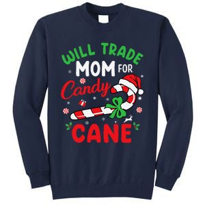 Will Trade Mom For Candy Cane Christmas Funny Tall Sweatshirt