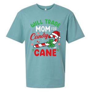 Will Trade Mom For Candy Cane Christmas Funny Sueded Cloud Jersey T-Shirt