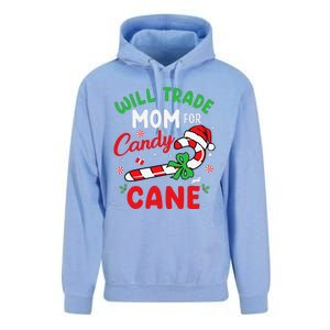 Will Trade Mom For Candy Cane Christmas Funny Unisex Surf Hoodie