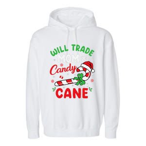 Will Trade Mom For Candy Cane Christmas Funny Garment-Dyed Fleece Hoodie