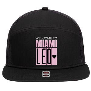 Welcome To Miami Leo 10 GOAT 7 Panel Mesh Trucker Snapback Hat