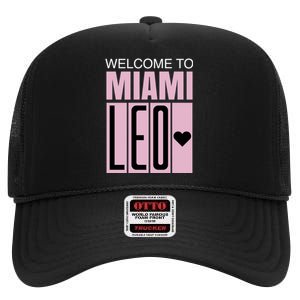 Welcome To Miami Leo 10 GOAT High Crown Mesh Back Trucker Hat