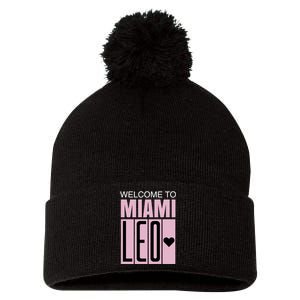 Welcome To Miami Leo 10 GOAT Pom Pom 12in Knit Beanie