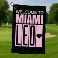 Welcome To Miami Leo 10 GOAT Golf Towel