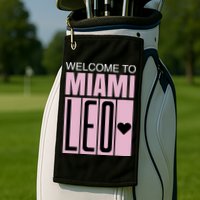 Welcome To Miami Leo 10 GOAT Golf Towel